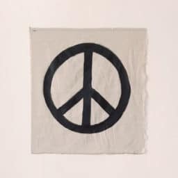 peace sign on fabric